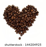Coffee Beans In Shape Of Heart