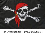 Jolly roger pirate flag close up
