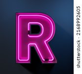 Neon light tube letter r