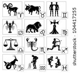 zodiac   black silhouettes.... | Shutterstock .eps vector #104417255
