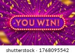 you win    neon light retro... | Shutterstock .eps vector #1768095542