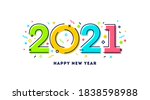 2021 new year logo with... | Shutterstock .eps vector #1838598988