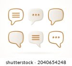 set of white and golden speech... | Shutterstock .eps vector #2040654248