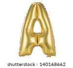 Gold balloon font part of full set upper case letters, A