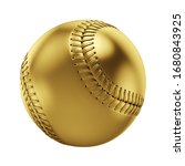Golden Baseball Ball Isolated...