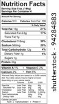 nutrition facts food label | Shutterstock .eps vector #94284883
