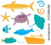 marine collection of sea... | Shutterstock . vector #192388688