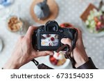 Professional food-photographer making shot of food for advert