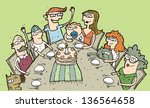 celebrating birthday  hand... | Shutterstock . vector #136564658