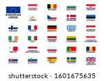 set the flags of european union ... | Shutterstock .eps vector #1601675635