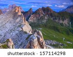 Mountains at dusk, Dolomite Alps, Italy