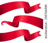 set of red ribbons for design... | Shutterstock .eps vector #150766985