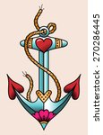sea anchor. color tattoo in... | Shutterstock .eps vector #270286445