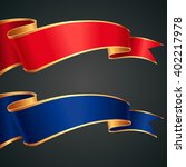 the set of red and blue ribbons ... | Shutterstock .eps vector #402217978