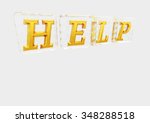 the help word made of blocks... | Shutterstock . vector #348288518
