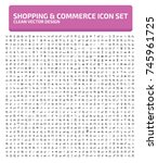 shopping and commerce icon set... | Shutterstock .eps vector #745961725