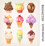 Set Of Colorful Tasty Isolated...