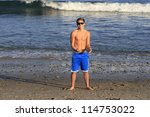 Small photo of MALIBU - OCT 4: Thomas Kasp who just finished shooting 'Space Warriors' with Josh Lucas and who was also on 'Modern Family' is seen on the beach on October 4, 2012 in Malibu, California