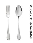 Fork and spoon isolated on...