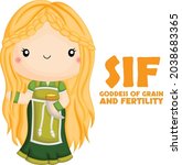  a vector of sif from norse... | Shutterstock .eps vector #2038683365