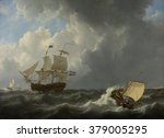 Ships In A Turbulent Sea  By...