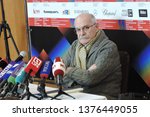 Small photo of MOSCOW – APRIL 18, 2019: Nikita Mikhalkov, film director, actor, cinematographer, President of Moscow International Film Festival (MIFF), gives interview at a press-conference of 41st MIFF.
