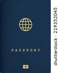 Blue Leather Passport With...