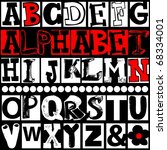 hand drawn alphabet isolated on ... | Shutterstock . vector #68334001