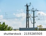 An image of some power lines at the railway