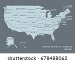 usa map with name of states.... | Shutterstock .eps vector #678488062