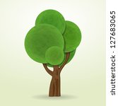 new cartoon style tree icon... | Shutterstock .eps vector #127683065