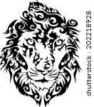 lion head vector. | Shutterstock .eps vector #202218928