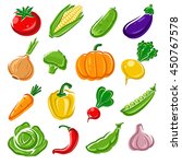 collection of vegetables set.... | Shutterstock .eps vector #450767578