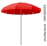 Red Beach Umbrella Isolated On...