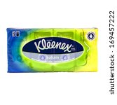 Small photo of HELSINGBORG, SWEDEN - DECEMBER 29, 2013: An 8 pack of Kleenex pocket tissues. Kleenex is a brand name for a variety of paper-based products such as the facial pocket tissues shown here.