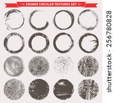 set of grunge circular abstract ... | Shutterstock .eps vector #256780828