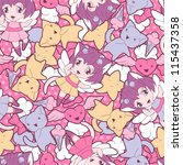 seamless pattern with doodle.... | Shutterstock .eps vector #115437358