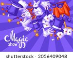 magician background with magic... | Shutterstock .eps vector #2056409048