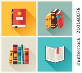 set of book icons in flat... | Shutterstock .eps vector #210160078