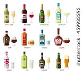 Alcohol Drinks Icon Set....