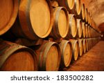 Wine Barrels In Wine Vaults In...