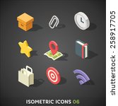 flat isometric icons set 6 | Shutterstock .eps vector #258917705