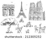 paris sketches collection | Shutterstock .eps vector #212305252