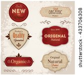 set of vintage labels with... | Shutterstock .eps vector #433706308