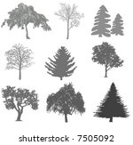 tree silhouettes | Shutterstock .eps vector #7505092