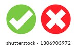 green check mark and red cross... | Shutterstock .eps vector #1306903972