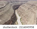 Small photo of Goosenecks are a famous entrenched meanders on San Juan river. Goosenecks State Park, Utah - USA.