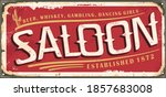 Vintage Saloon Sign Template...