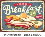 diner menu sign with fried egg  ... | Shutterstock .eps vector #1866155002