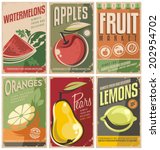 collection of retro fruit... | Shutterstock .eps vector #202954702